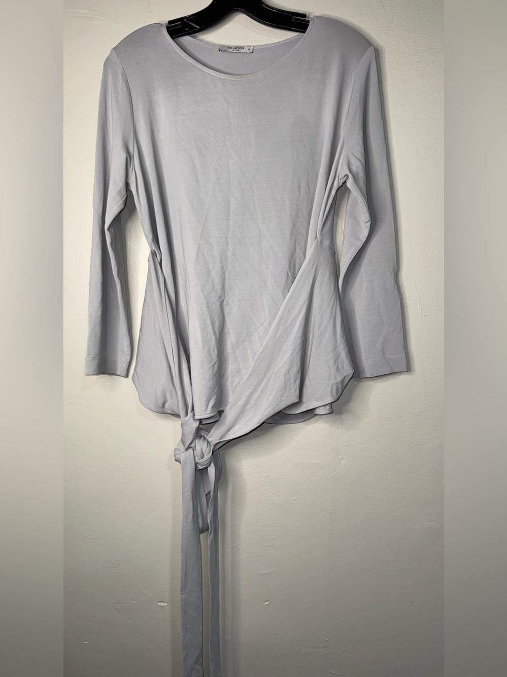 MM Lafleur Light Gray Long Sleeve Tie-Front Tee - Picture 12 of 12